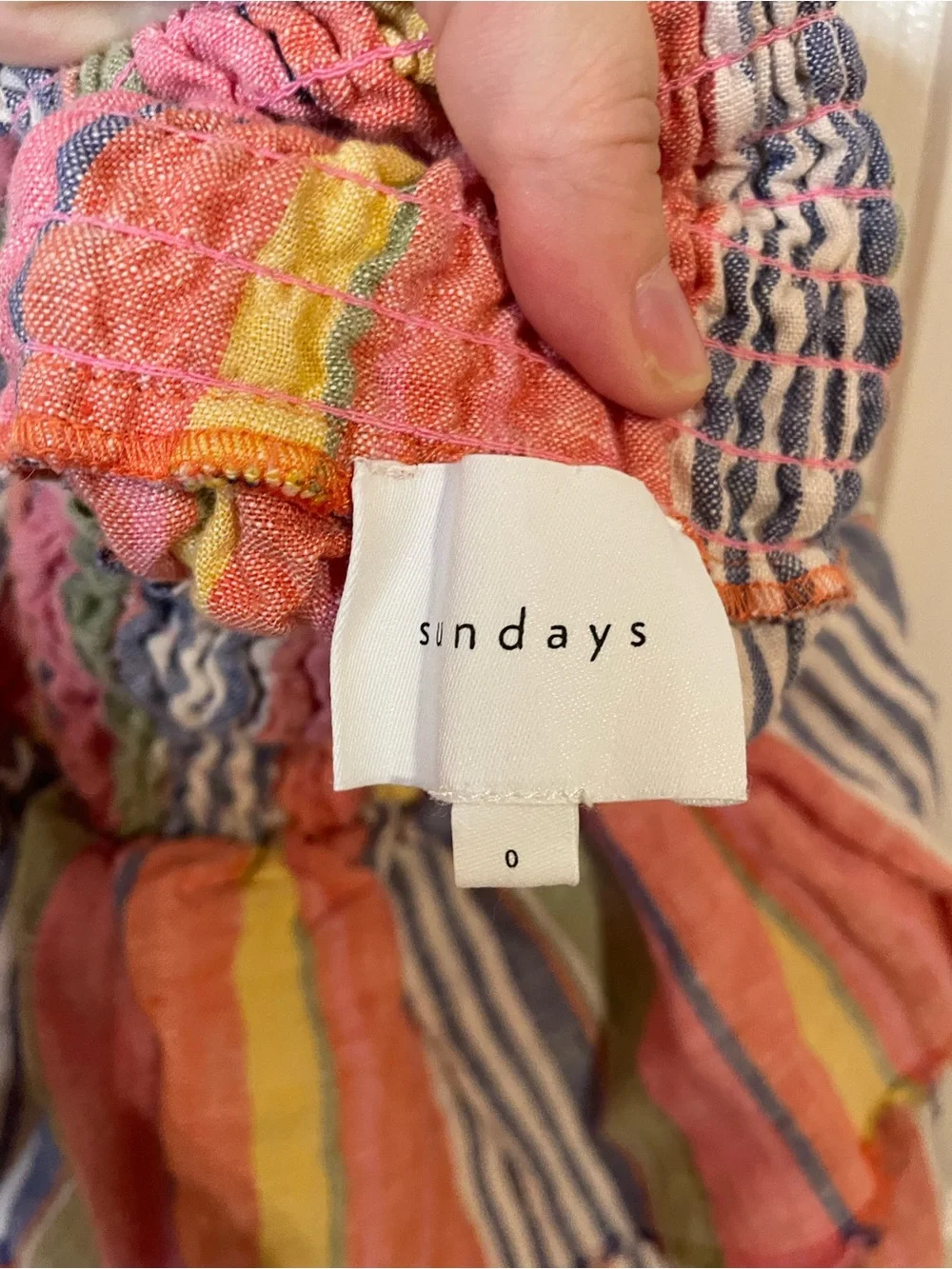 Sundays Lara Linen Mini Skirt in Multi Stripe Size XS